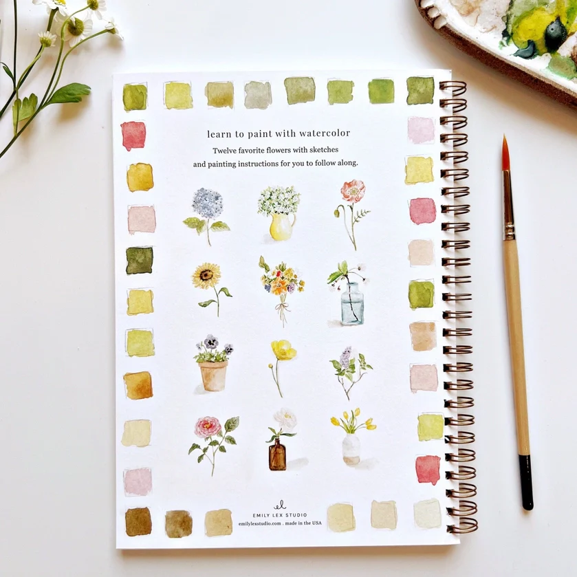 Art: Emily Lex Watercolor Book - Flowers - Image 5