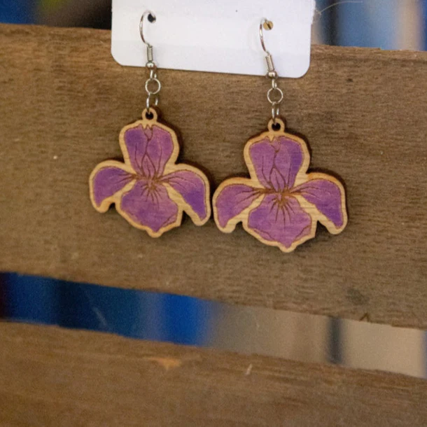 Jewelry: Purple Iris Earrings