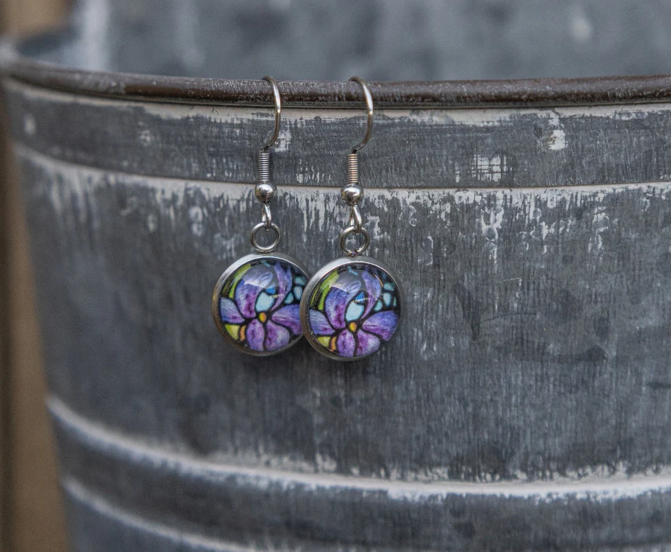 Jewelry: Glass Iris Earrings