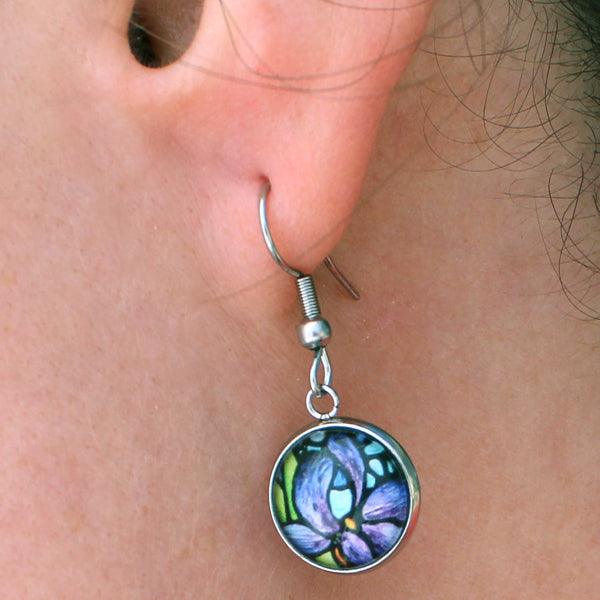 Jewelry: Glass Iris Earrings - Image 3